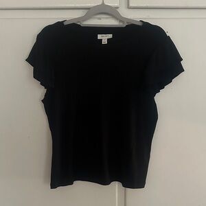 Chic Black Ruffle Sleeve Blouse